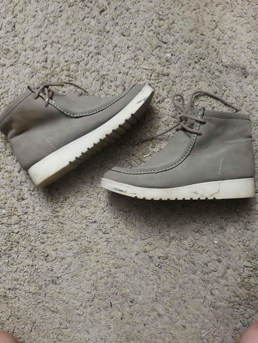 Timberland Taupe Lace-Up Chukka Booties with White Sole